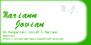 mariann jovian business card